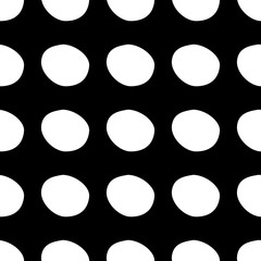 Abstract polka dot pattern with hand drawn dots. Cute vector black and white polka dot pattern. Seamless monochrome polka dot pattern for fabric, wallpapers, wrapping paper, cards and web backgrounds.