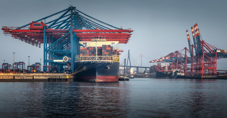 Containerterminal im Hafen von Hamburg © Jonas Weinitschke