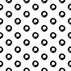 Abstract doodle pattern with hand drawn bubbles. Cute vector black and white doodle pattern. Seamless monochrome doodle pattern for fabric, wallpapers, wrapping paper, cards and web backgrounds.