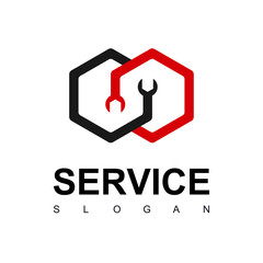 Abstract Hexagon Service Logo