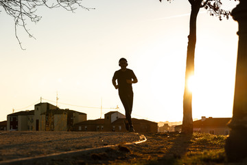 Fototapeta premium Silhouette of Man Running.
