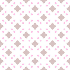 Pattern of pink and cream on white background. Seamless pattern. 