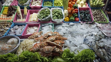 fresh street food from asian market