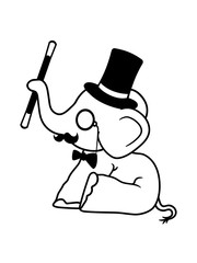 sir elefant herr gentlemen mustache monokel brille schnurrbart zylinder hut reich zauberer sitzend süß kalb klein kind baby clipart comic cartoon niedlich dickhäuter savanne rüsseltier jumbo grauer ri