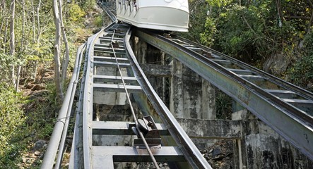 Cable Car way to Phra Nakhon Khiri mountains ,Phetchaburi Thailand