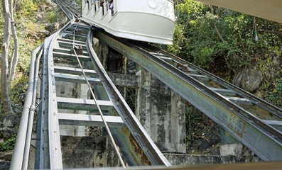 Cable Car way to Phra Nakhon Khiri mountains ,Phetchaburi Thailand