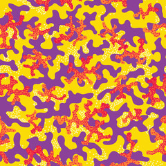 Abstract camouflage, fashion seamless pattern background. Cool camouflage military texture .Nature,floral illustration. Seamless pattern children fashion fabric cloth textile. Colorful modern. Vector.