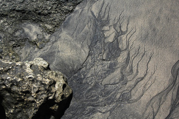 Sand texture from receiding water on a tropical beach