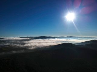  céu azul manha rural