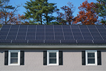 solar panel installed on the house roof