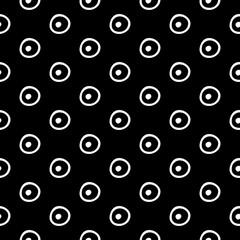 Abstract doodle pattern with hand drawn polka dots. Cute vector black and white doodle pattern. Seamless monochrome doodle pattern for fabric, wallpapers, wrapping paper, cards and web backgrounds.