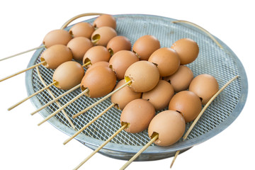 Steamed eggs and toasted in focus selective