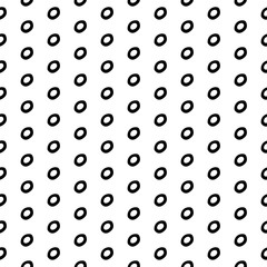 Abstract polka dot pattern with hand drawn dots. Cute vector black and white polka dot pattern. Seamless monochrome polka dot pattern for fabric, wallpapers, wrapping paper, cards and web backgrounds.