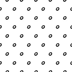 Abstract polka dot pattern with hand drawn dots. Cute vector black and white polka dot pattern. Seamless monochrome polka dot pattern for fabric, wallpapers, wrapping paper, cards and web backgrounds.