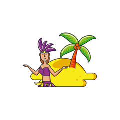 woman brazilian dancer with beach