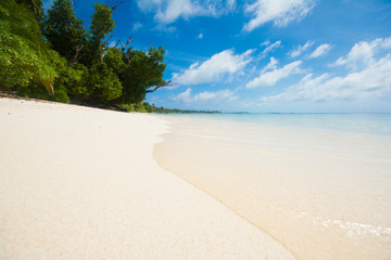 Tropical Paradise, Blue sea, white sand, summer, Beach in Kayangel, Palau, Pacific island