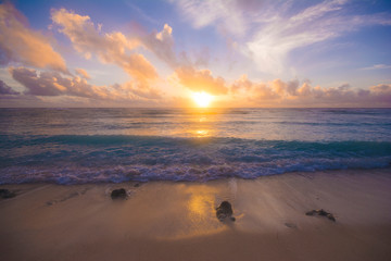 Fototapeta na wymiar Sunrise, Beach in Kayangel, Palau, Pacific island
