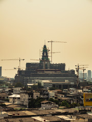 Fototapeta premium The progress of the construction site the new Parliament Building in Thailand in February 2019