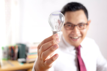 Businessman Shows Idea Concept