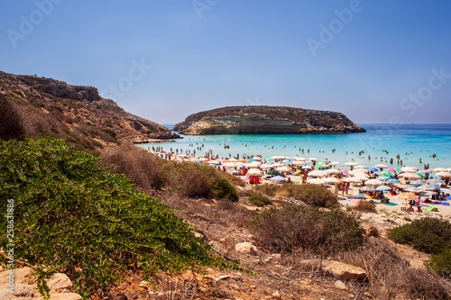 View Of The Most Famous Sea Place Of Lampedusa Spiaggia Dei