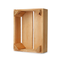 Wooden crate on white background. Shipping container