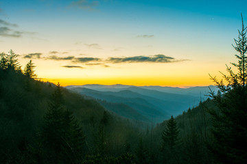 Obraz premium Sunrise in the Smoky Mountains