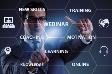 Businessman in online webinar concept