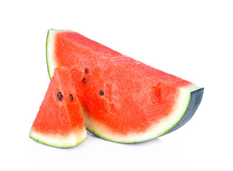 Watermelon slices on white background