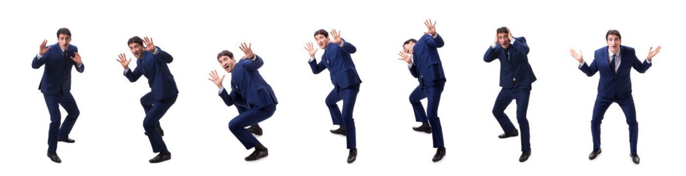 Young businessman isolated on white 