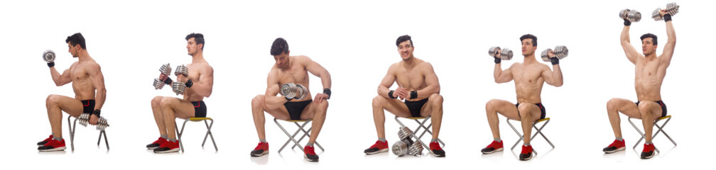 Muscular man isolated on the white background