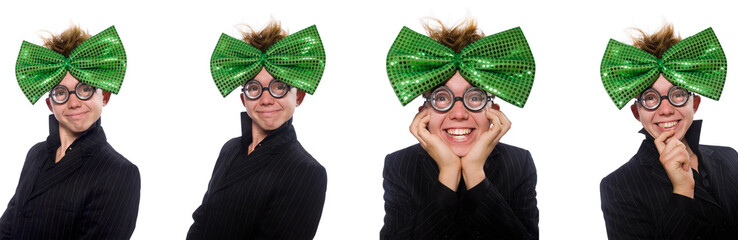Funny man in saint patrick holiday concept