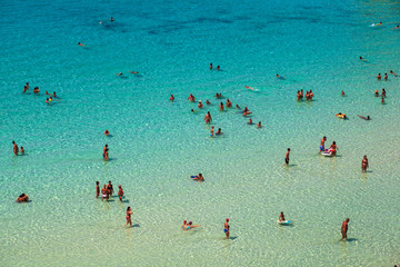 View of the most famous sea place of Lampedusa, Spiaggia dei conigli