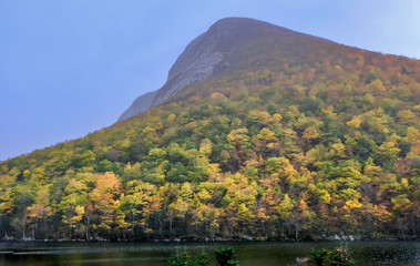 A mountain peak in fall
