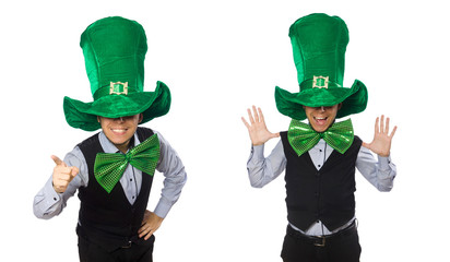 Funny man in saint patrick holiday concept
