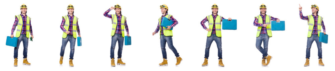 Industrial worker isolated on white 