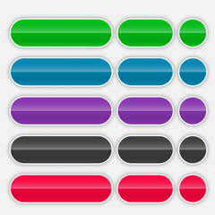 shiny colorful web buttons set