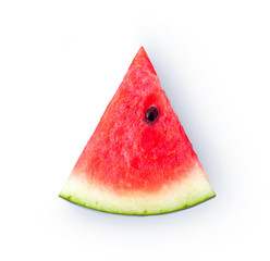 watermelon slice isolated on white background. top view