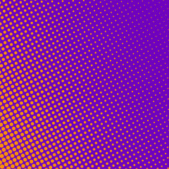 purple background with orange halftone pattern