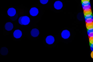 Colorful abstract blured bokeh from lights at night