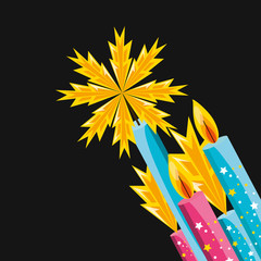 set of birthday candles isolated icon