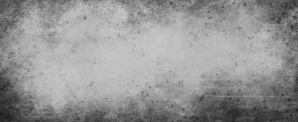 Obraz premium Damaged old grunge black and white background illustration with distressed paint spatter and grungy messy black border