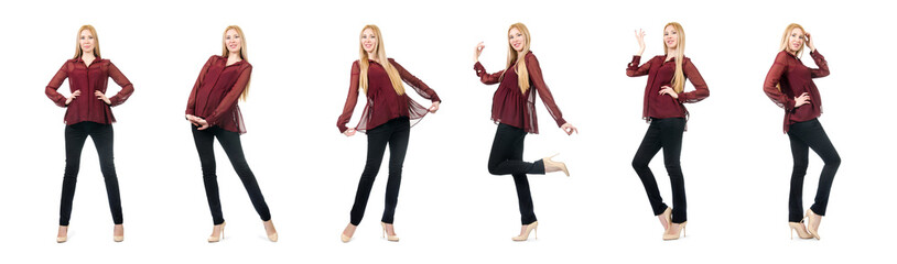 Beautiful pregnant woman isolated on white