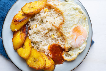 Rice cuban style with egg