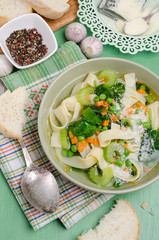 Traditional soup with pasta