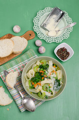 Traditional soup with pasta