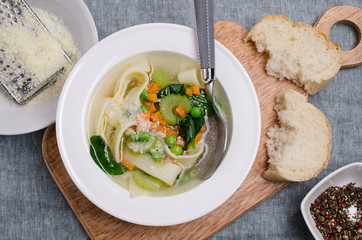 Traditional soup with pasta