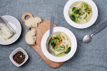 Traditional soup with pasta