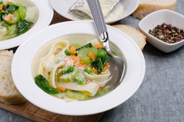 Traditional soup with pasta
