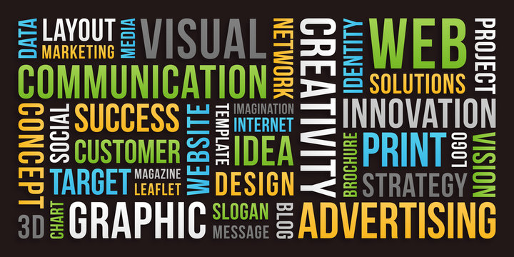 Communication and marketing - word cloud