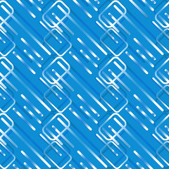 blue shining gradients layered geometrical seamless pattern tile with rectangles and lines in a cool futuristic design for surface design templates, textile, fabric, wallpaper, backgrounds and covers